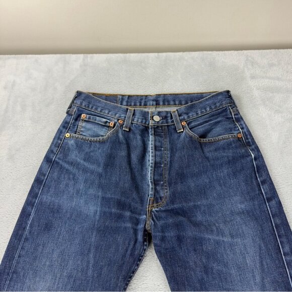 Vintage Levi's 501XX Straight Leg Button Fly Denim Jeans Men's Sz 31x28 Made UK - Picture 8 of 11